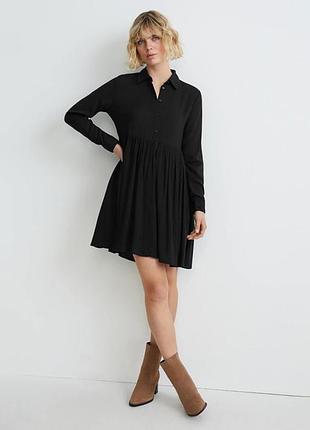 Сукня плаття чорна сукня сорочка з віскози c&a