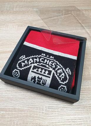 Manchester united - шарф болельщика футбольного клуба в подарочной коробке