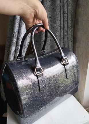 Чорна силіконова сумка з блискучими вкрапленнями