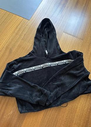 Adidas cropped hoodie велюрове