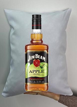 Подушка с принтом габардиновая дым бим яблоко, белая 35х45 (554)