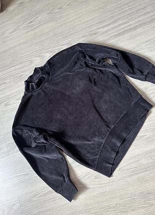 Top shop черная велюровая кофта