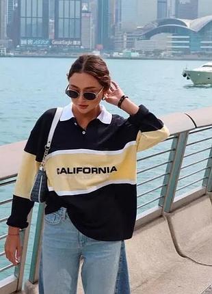 Оверсайз трендовое поло реглан размер м zara