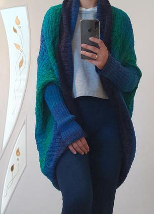 Красивый цветной градиент вязаный кардинан размер s-l, бохо стиль