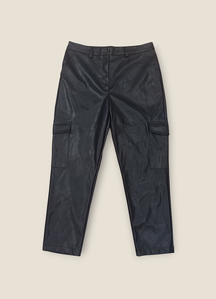 Женские брюки-карго из искусственной кожи