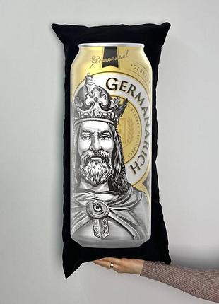 Подушка с принтом габардиновая германарих, черная 35х75 (556)