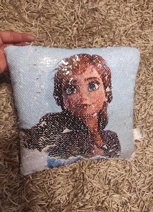 Подушка с пвашками холодное сердечко декоративная подушка frozen