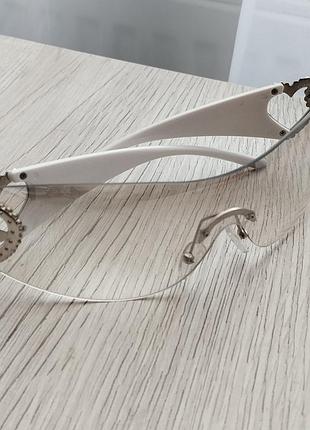 Очки прозрачные с сердечками у2k