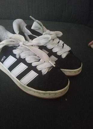 Кампусы, унисекс, адидас, черные, 38 размер, замша