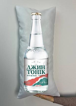 Подушка с принтом габардиновая джин тоник, белая 35х75 (558)