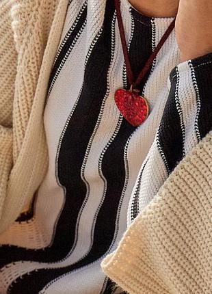 Серце підвіска з камінчиками