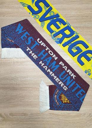 West ham united - шарф болельщика футбольного клуба • новый, стоочный товар, без картонной бирки