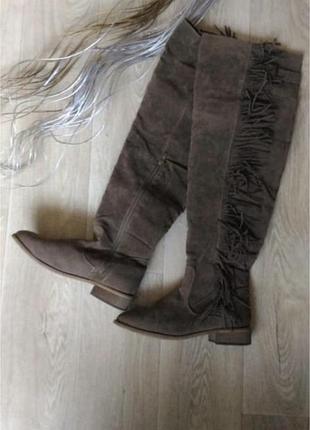 Чоботи ботфорти з бахромою розмір 40,