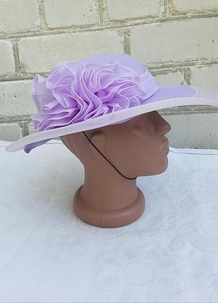 Винтажная лавандовая шляпа с сеткой, украшен цветком английской