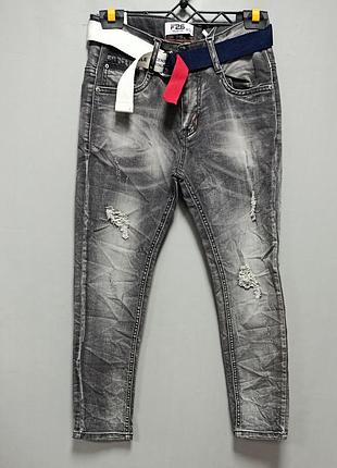 Джинси дитячі сірі з поясом