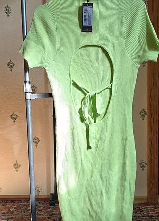 Мини платье в рубчик