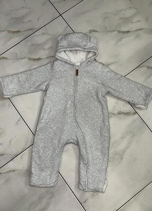 Демисезонный легкий комбинезон-травка поддева мишка h&m 6-9 мес (68-74 см)