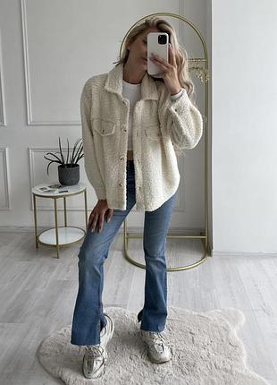 Женская куртка-рубашка тедди