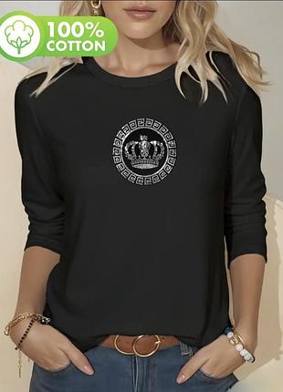 Лонгслив натуральный трикотаж хлопок oversize