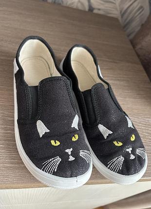 Мокасини для дівчинки waldi віка кішка чорні