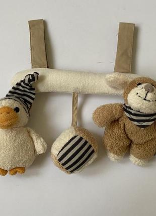 Мобиль спираль ,игрушка спираль на коляску на кроватку собачка утёнок