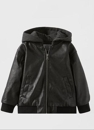 Куртка бомбер шкіряний курточка zara