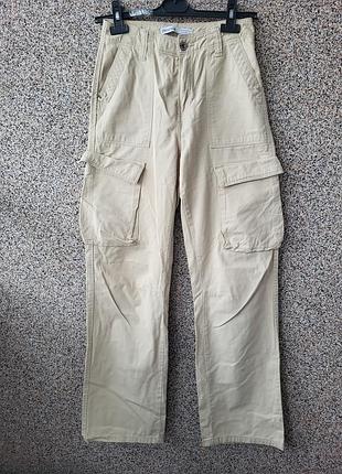 Брюки женские карго с карманами, высокая посадка