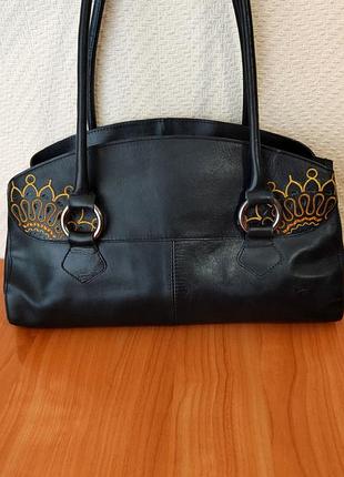 Pikolinos черная кожаная женская сумка