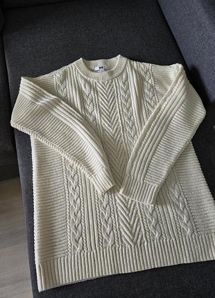 Свитер с рельефной вязкой uniqlo