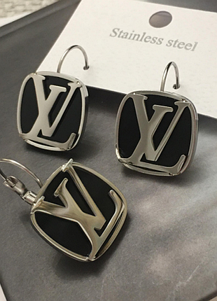 Серьги под серебро, медсталь, позолота, родий