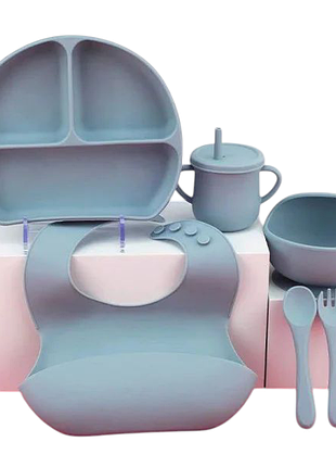 Набор детской посуды силиконовая, 6 предметов
