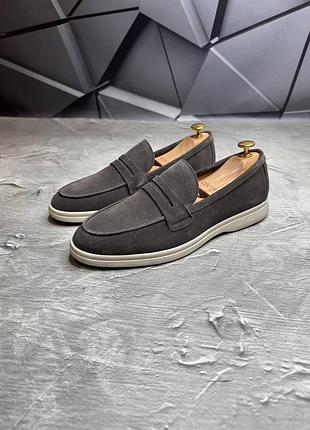 Лоферы мужские замшевые, туфли мужские натуральная замша 8220