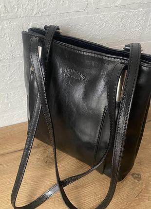 Чорна шкіряна сумка-рюкзак. рюкзак. сумка.