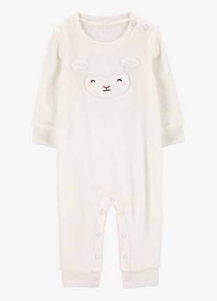 Carters флисовый человечек комбинезон поддева слип baby sheep fuzzy jumpsuit