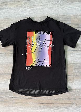 Стильна футболка для дівчинки 9-10 років напівпрозора спинка сітка