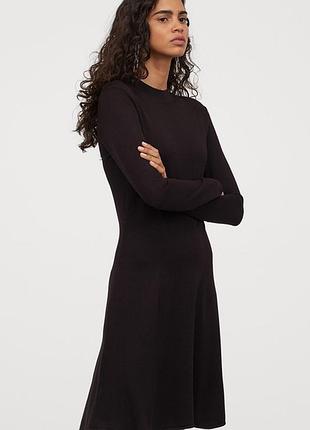 Графітова сукня трапеція довгий рукав віскоза h&m