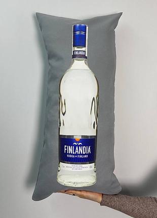 Подушка с принтом габардиновая финландия, серая 35х75 (594)