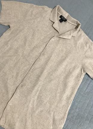 Сорочка чоловіча & віскоза & льон & с з коротким рукавом