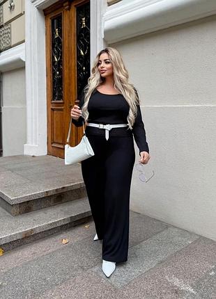 Костюм-двойка повседневный в рубчик