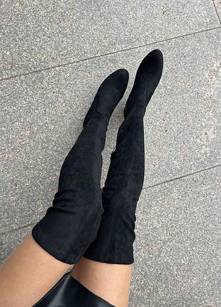 Ботфорти жіночі чорні 👢
