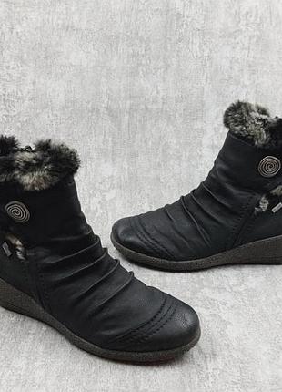 Ботинки женские rieker, черные, 40размер