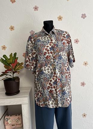Вінтажна крутецька  сорочка рубашка в квіти