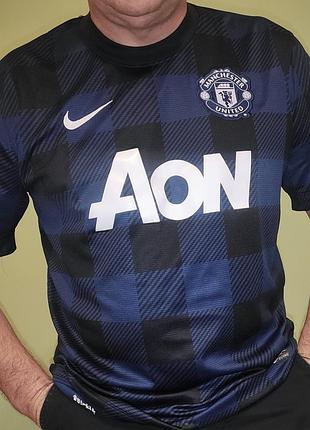 Спорт новая оригинал фирменная выездная футболка футболка футбольная ф.к "манчестер юнайтйд" 2013 -2014 год. nike.л-хл