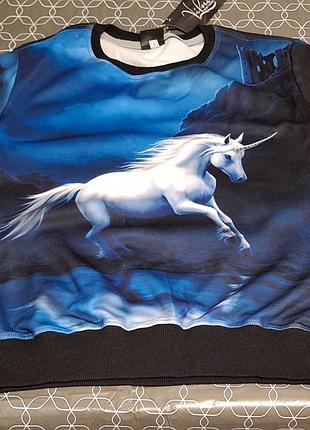 3d свитшот 🦄 единорог 8-9 лет унисекс