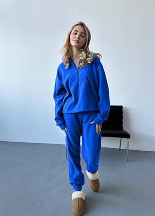 Жіночий теплий флісовий костюм | кофта та штани | 020