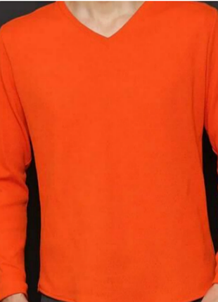 Коралова спортивна футболка з довгим рукавом