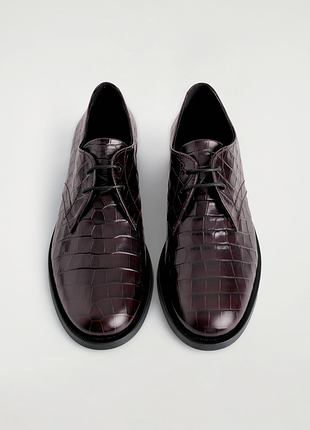 Шкіряні туфлі з ефектом крокодила cos 1312422001