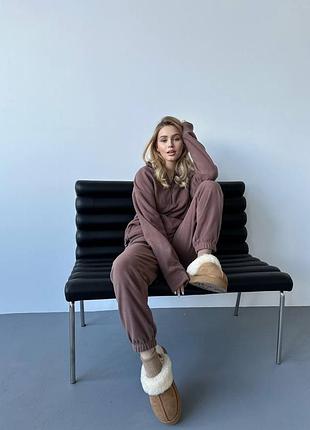 Жіночий теплий флісовий костюм | кофта та штани | 020
