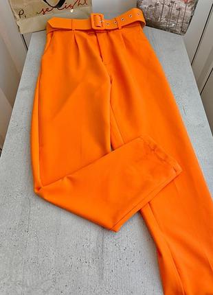 Брюки помаранчеві жіночі з поясом