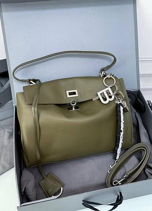 Сумка родео rodeo баленсиага брендовая сумка оливкового цвета